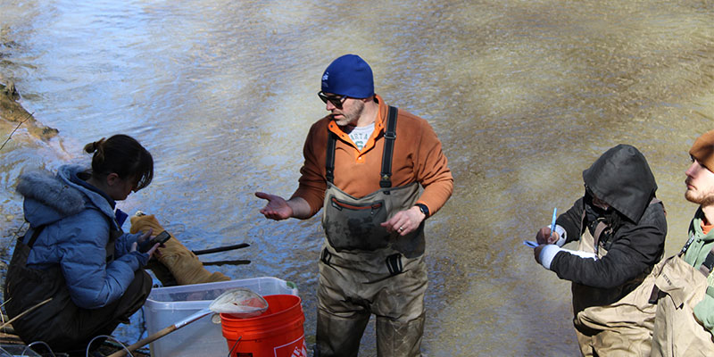 Sal Blai Sudents . The interns enjoyed getting to observe the fish survey and pick Dr. Blair’s mind for their curiosity.