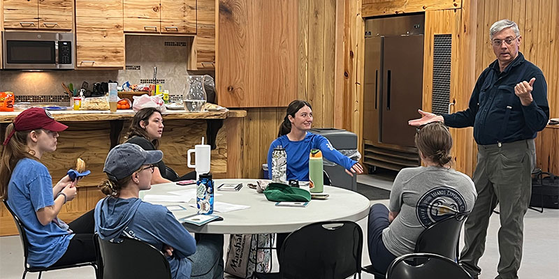 Carolina Wildlands founder Brad Turley in discussion with some of the students prior to Saturday morning’s training session.