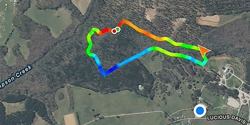 GPS Tracks app. Meadow Katydids