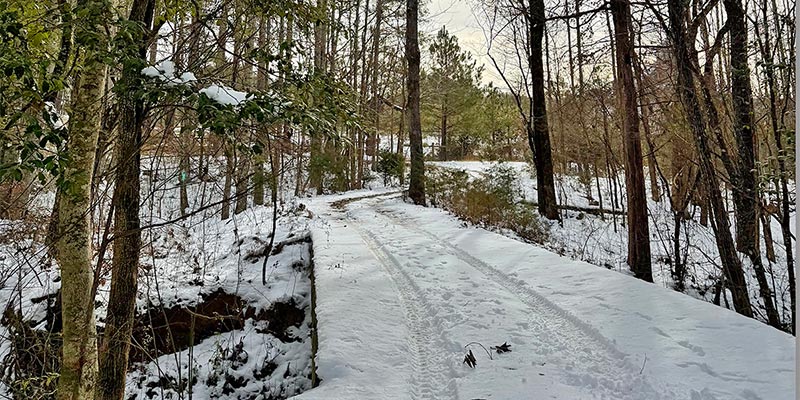 - A snowstorm moved through the region, briefly covering the property in snow and transforming the landscape into a quiet winter scene.